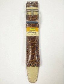 Ремешок SWATCH, коричневый, кожа, 18 мм